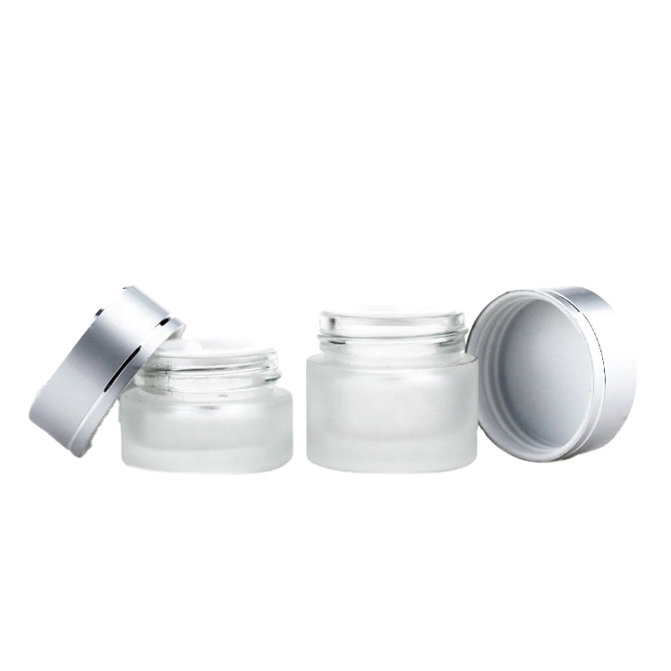 Alibaba china supplier hot sales 15g 20g 30g 50g clear wide mouth amber glass cream jar for cosmetics container