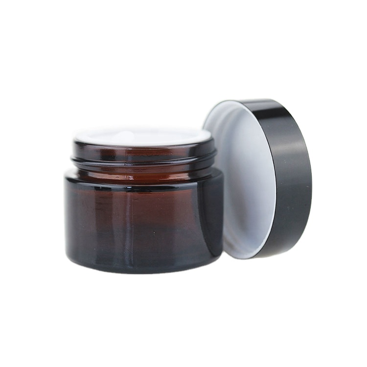 Alibaba china supplier hot sales 15g 20g 30g 50g clear wide mouth amber glass cream jar for cosmetics container