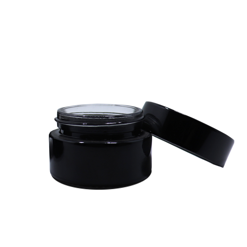 All matte black flat shoulder 15g 30g 50g 100g glass cosmetic jar 30ml 60ml glass lotion bottle