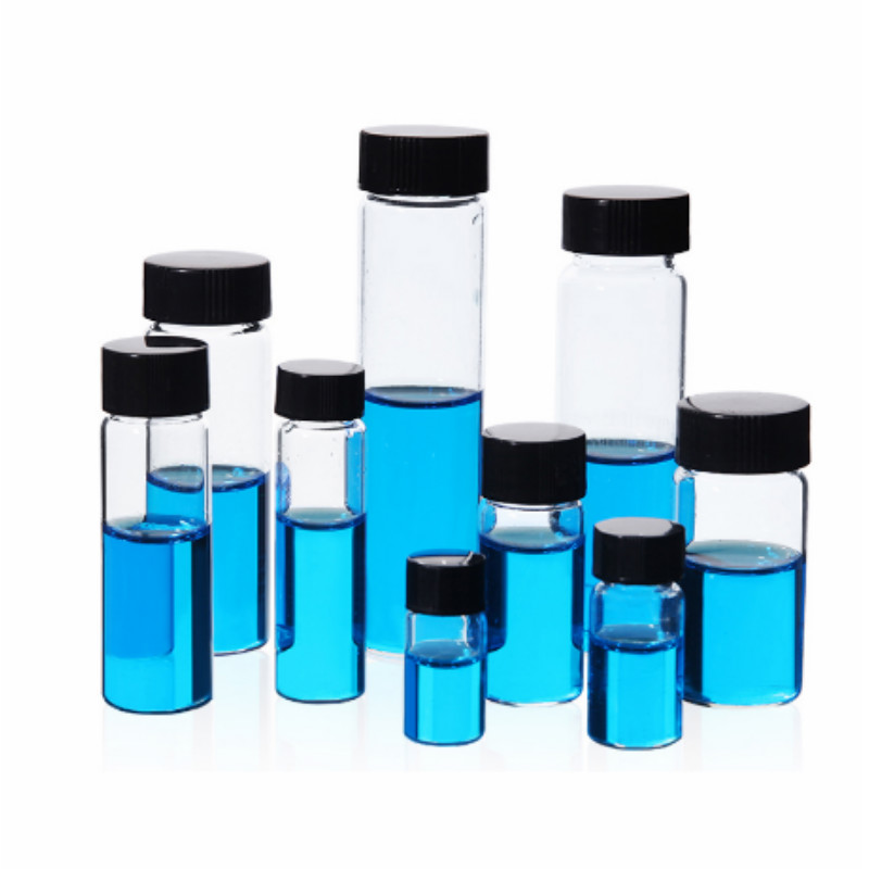 All sizes Transparent Glass Sample Bottles with PP cap+PE pad Essential oil bottle Screw Cap Glass Test Tube for Laboratory