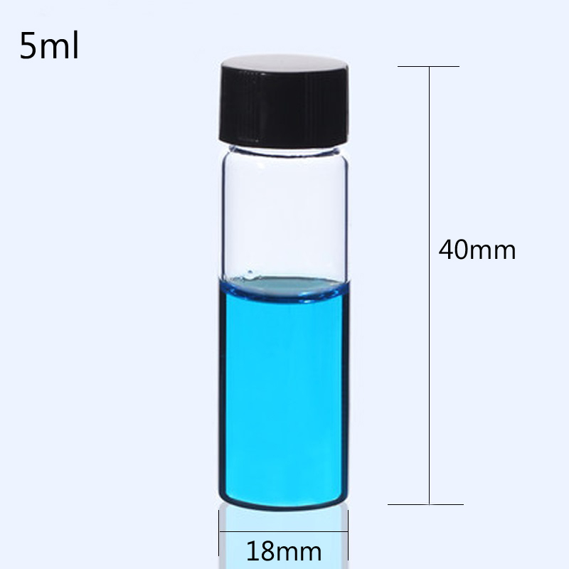 All sizes Transparent Glass Sample Bottles with PP cap+PE pad Essential oil bottle Screw Cap Glass Test Tube for Laboratory