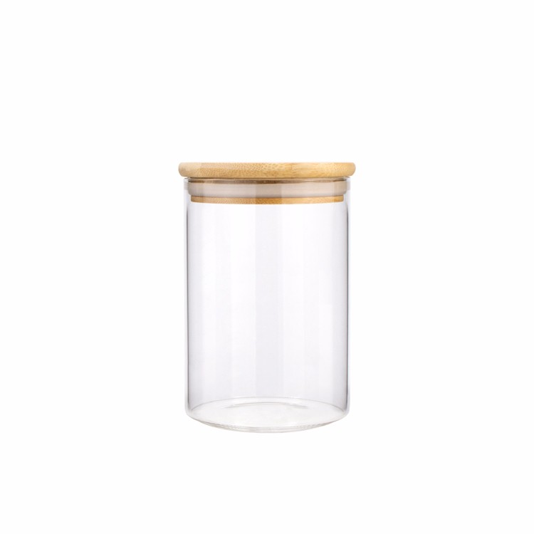 All sizes wooden cap round clear glass jars Weed packaging bottle with cork