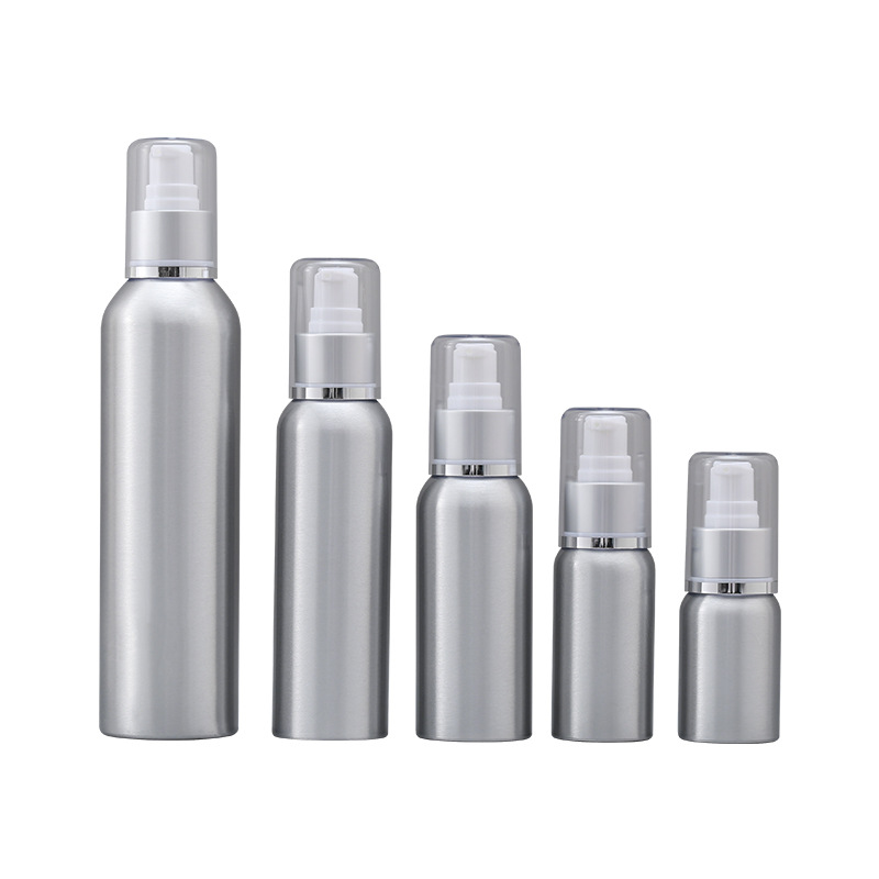 Aluminium Cosmetic Bottles Empty 1OZ 50ML Cosmetic Lotion Pump Press Bottle Cosmetic Luxury Skincare Packaging Set With Bottle
