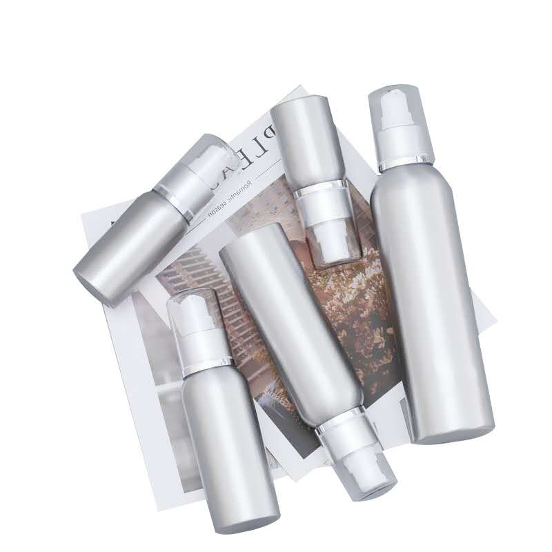 Aluminium Cosmetic Bottles Empty 1OZ 50ML Cosmetic Lotion Pump Press Bottle Cosmetic Luxury Skincare Packaging Set With Bottle