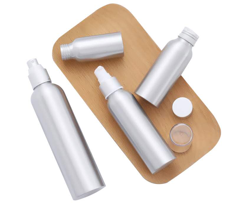 Aluminium Cosmetic Bottles Empty 1OZ 50ML Cosmetic Lotion Pump Press Bottle Cosmetic Luxury Skincare Packaging Set With Bottle