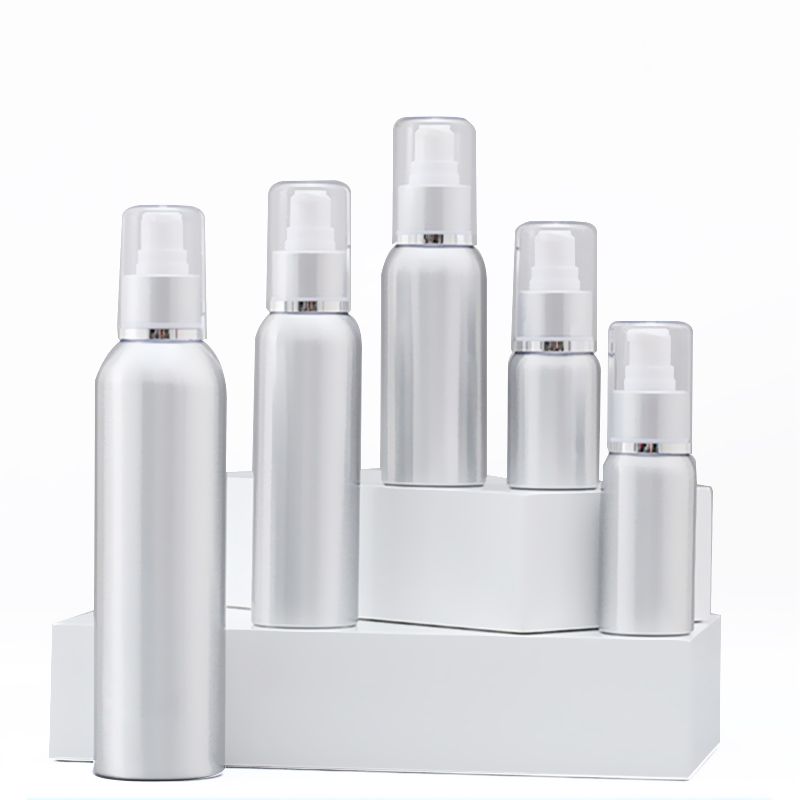 Aluminium Cosmetic Bottles Empty 1OZ 50ML Cosmetic Lotion Pump Press Bottle Cosmetic Luxury Skincare Packaging Set With Bottle