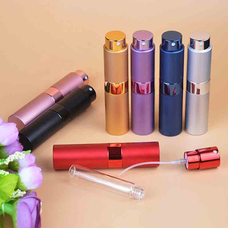 Aluminium Fine Mist Spray Bottle 8ml gold Perfume travel Atomizer