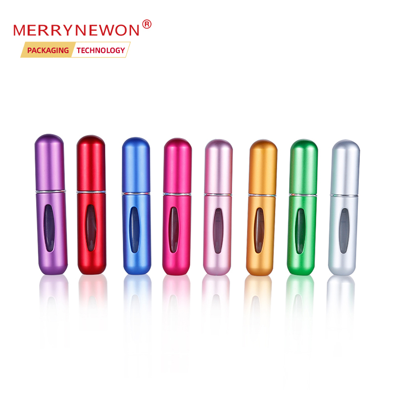 Aluminum 5ml 8ml atomizer can fill pocket empty perfume spray bottle colorful manufacturer low price spot