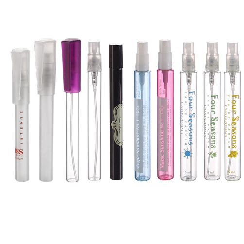 Aluminum atomizer and cap 10ml empty glass spray bottle