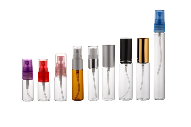 Aluminum atomizer and cap 10ml empty glass spray bottle