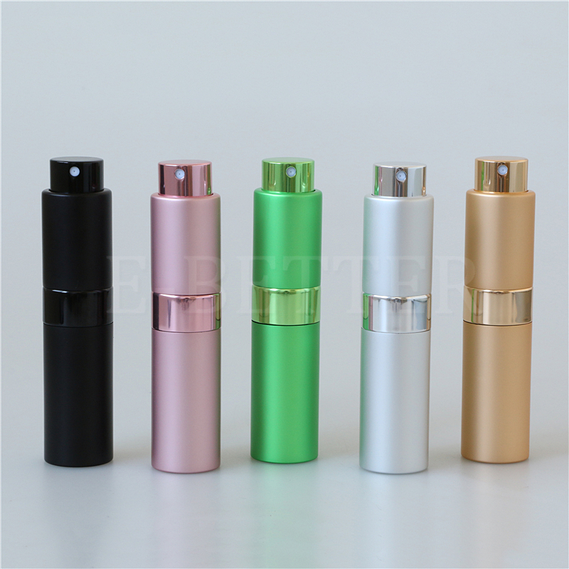 Aluminum atomizer perfume bottle twist up metal refillable perfume spray bottle