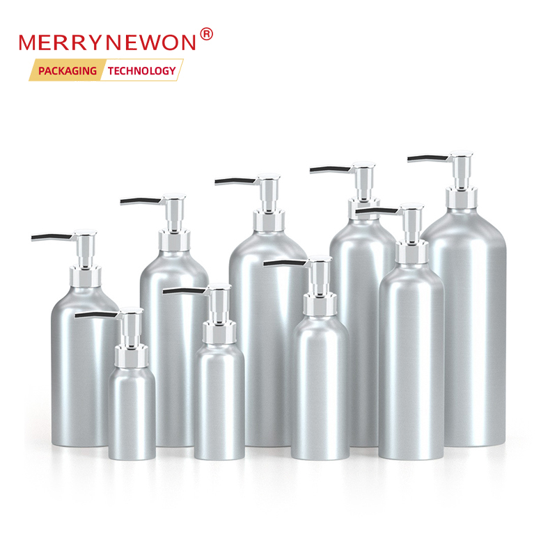 Aluminum bottle hand sanitizer shower gel detergent metal aluminum pump bottles for shampoo 50ml 100ml 200ml 500ml 750ml 1000ml