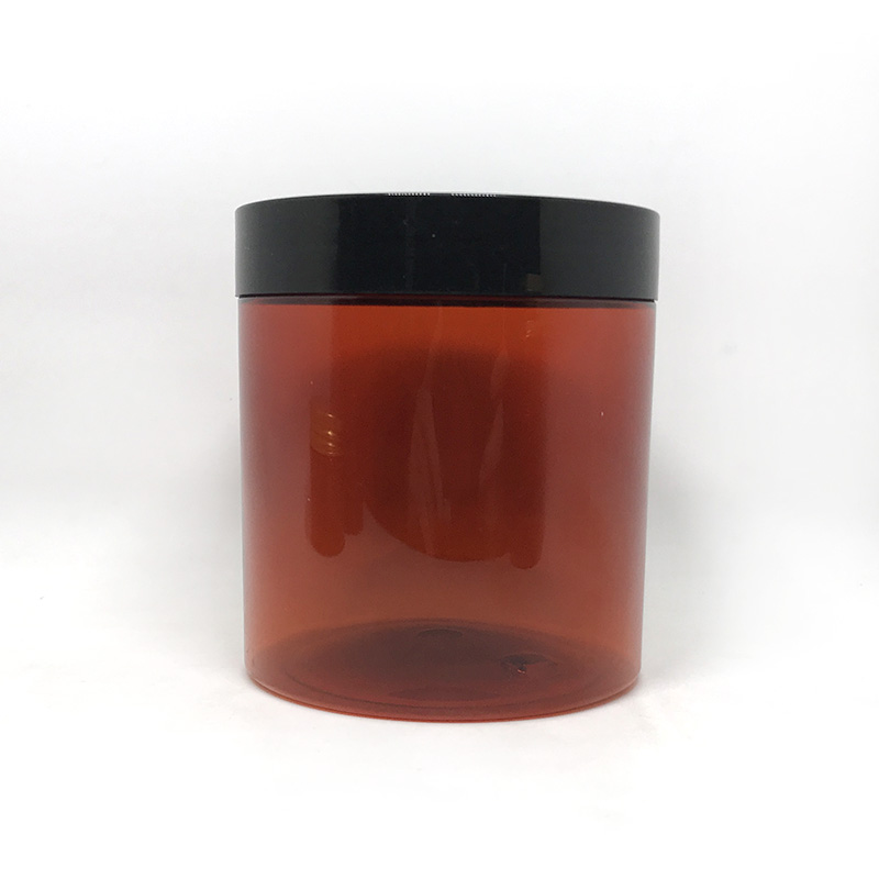 Aluminum cap small empty bottle PET plastic jar,Wide mouth cosmetic jar 200ml