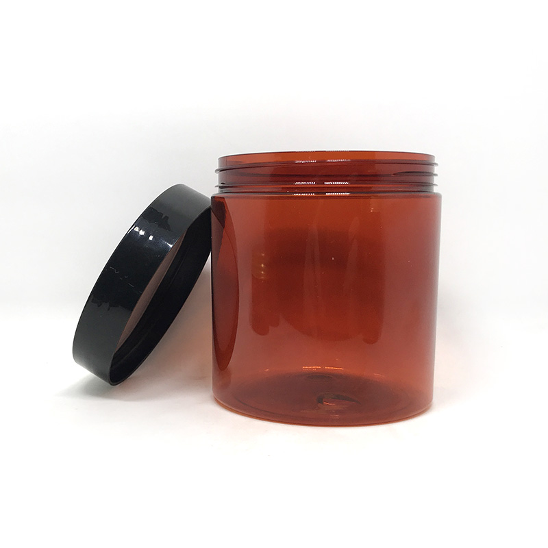 Aluminum cap small empty bottle PET plastic jar,Wide mouth cosmetic jar 200ml
