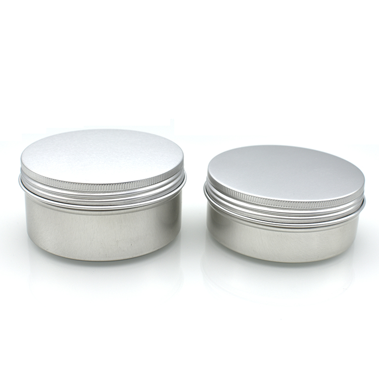 Aluminum material 30ml 50g 60g 200g cream metal container empty aluminum jars with metal screw top cap for cosmetic