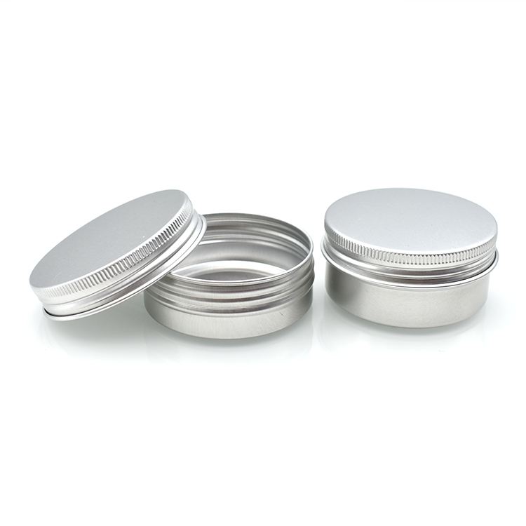Aluminum material 30ml 50g 60g 200g cream metal container empty aluminum jars with metal screw top cap for cosmetic