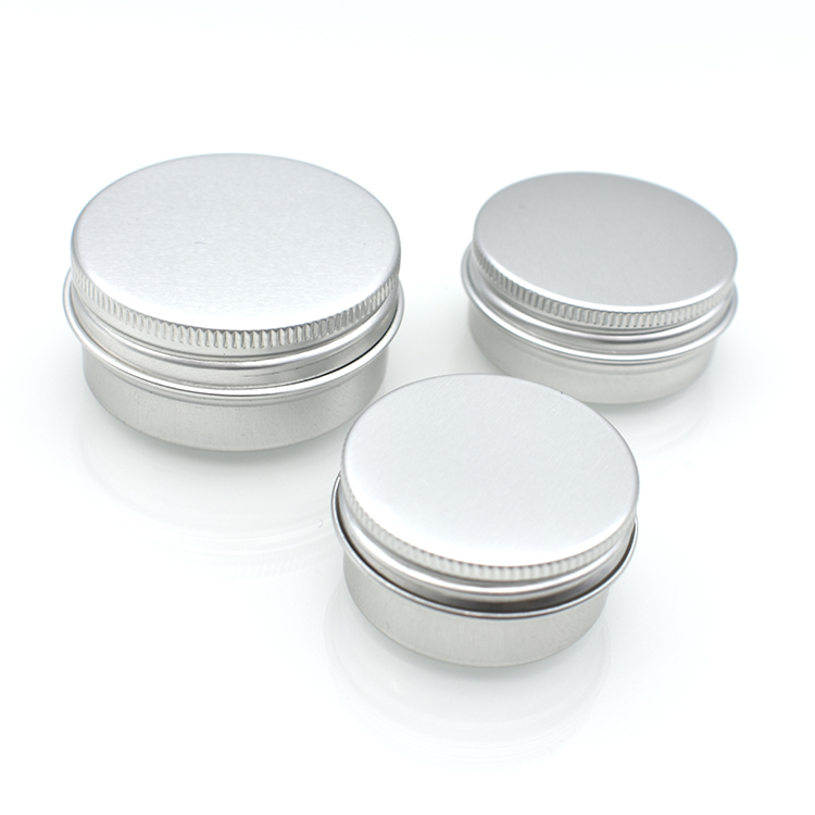 Aluminum material 30ml 50g 60g 200g cream metal container empty aluminum jars with metal screw top cap for cosmetic