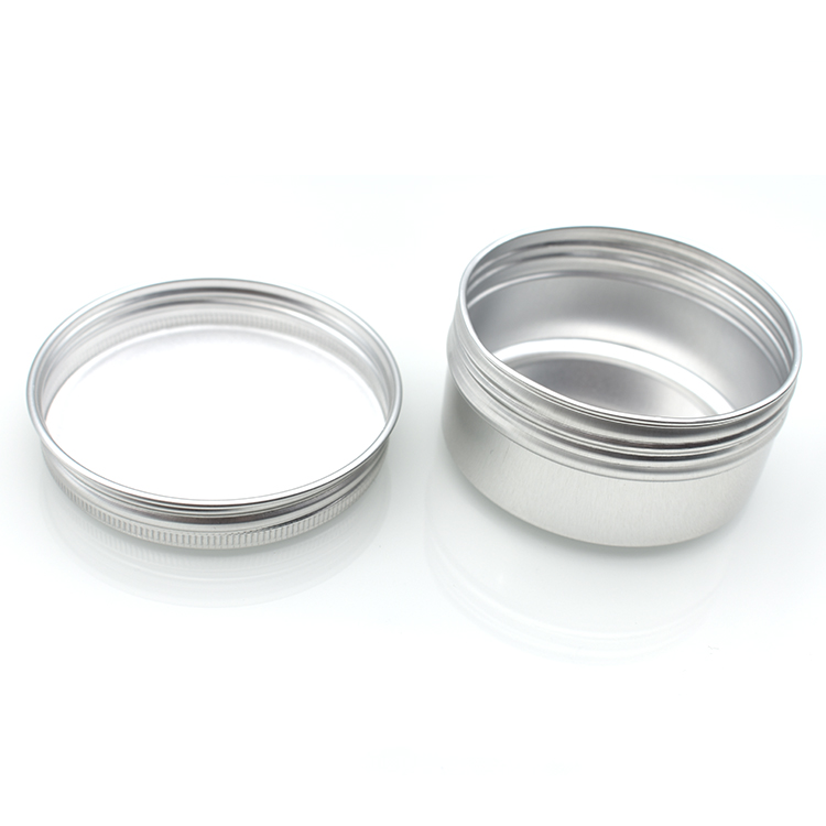 Aluminum material 30ml 50g 60g 200g cream metal container empty aluminum jars with metal screw top cap for cosmetic