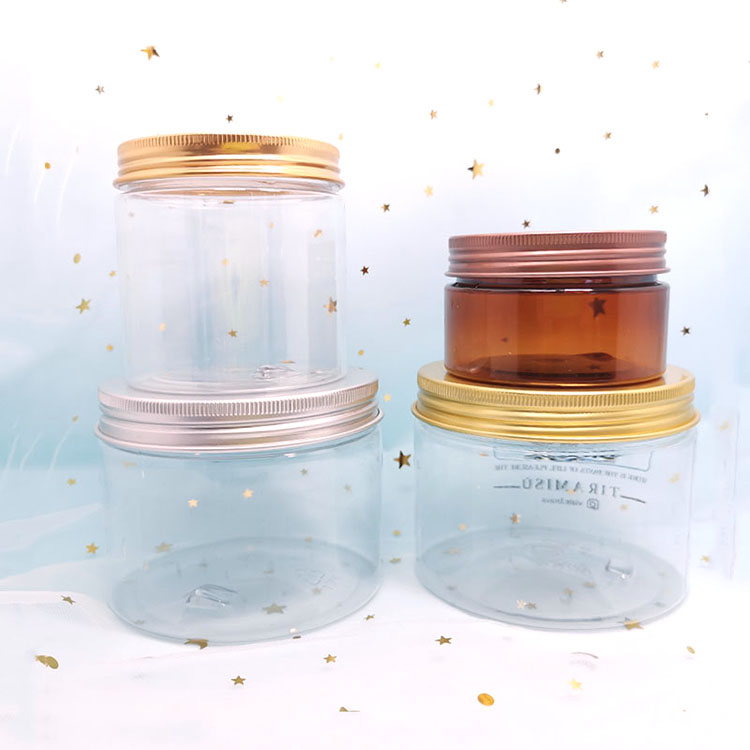 Aluminum screw lid clear plastic pet jar metal lid for honey