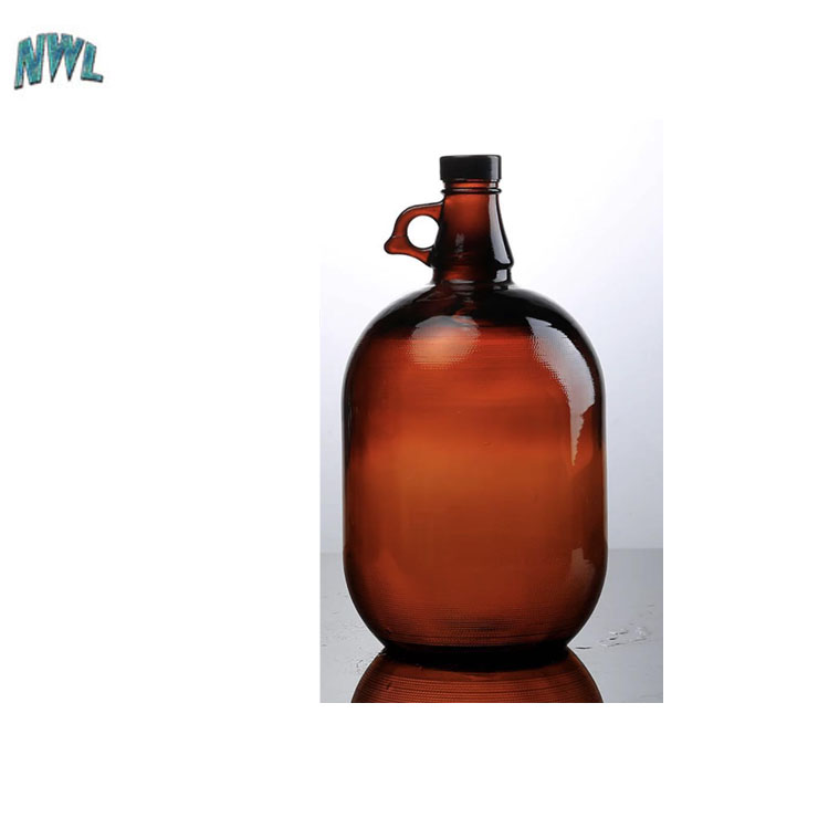 Amazon 64 oz Round Amber Growler Beer Glass With Cap