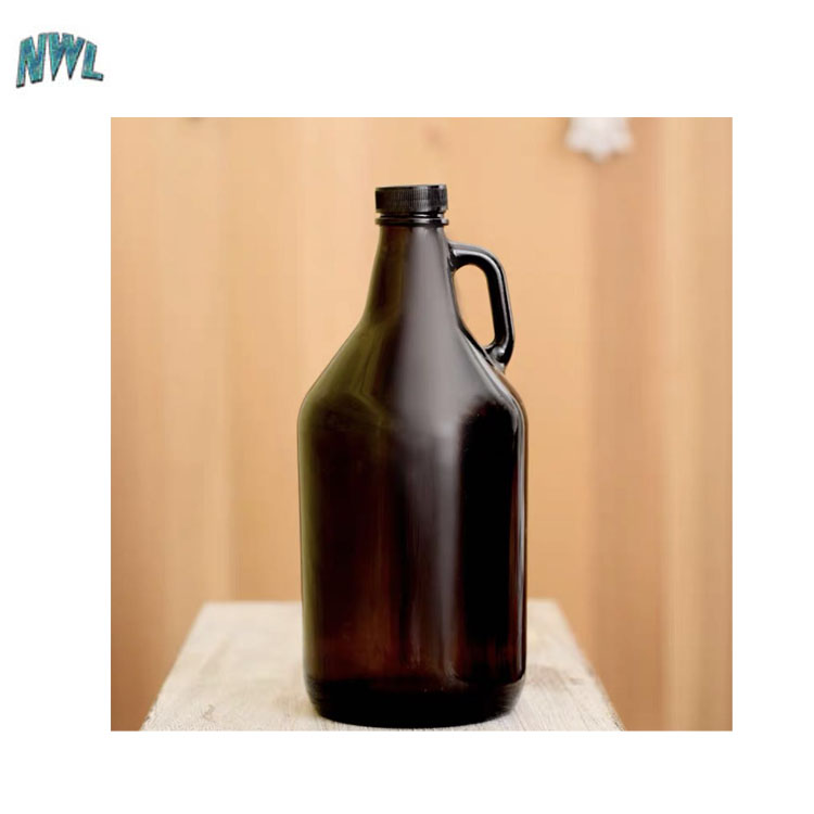 Amazon 64 oz Round Amber Growler Beer Glass With Cap