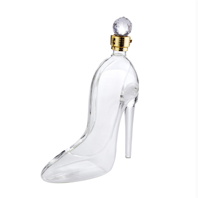 Amazon 750ml  fashion hotsale styling craft bottle high heels wine glass decanter