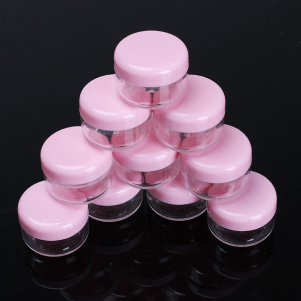 Amazon Empty Cosmetic Containers Jar with Pink Lid Plastic Lidded Jars Empty Cosmetics Balm
