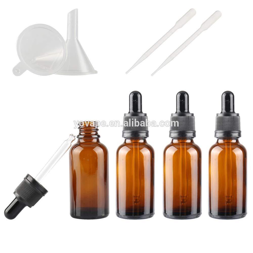 Amazon Graduated cobalt blue/clear/amber essential oil 15ml glass bottle dropper pipette with tamper proof evident theft ring