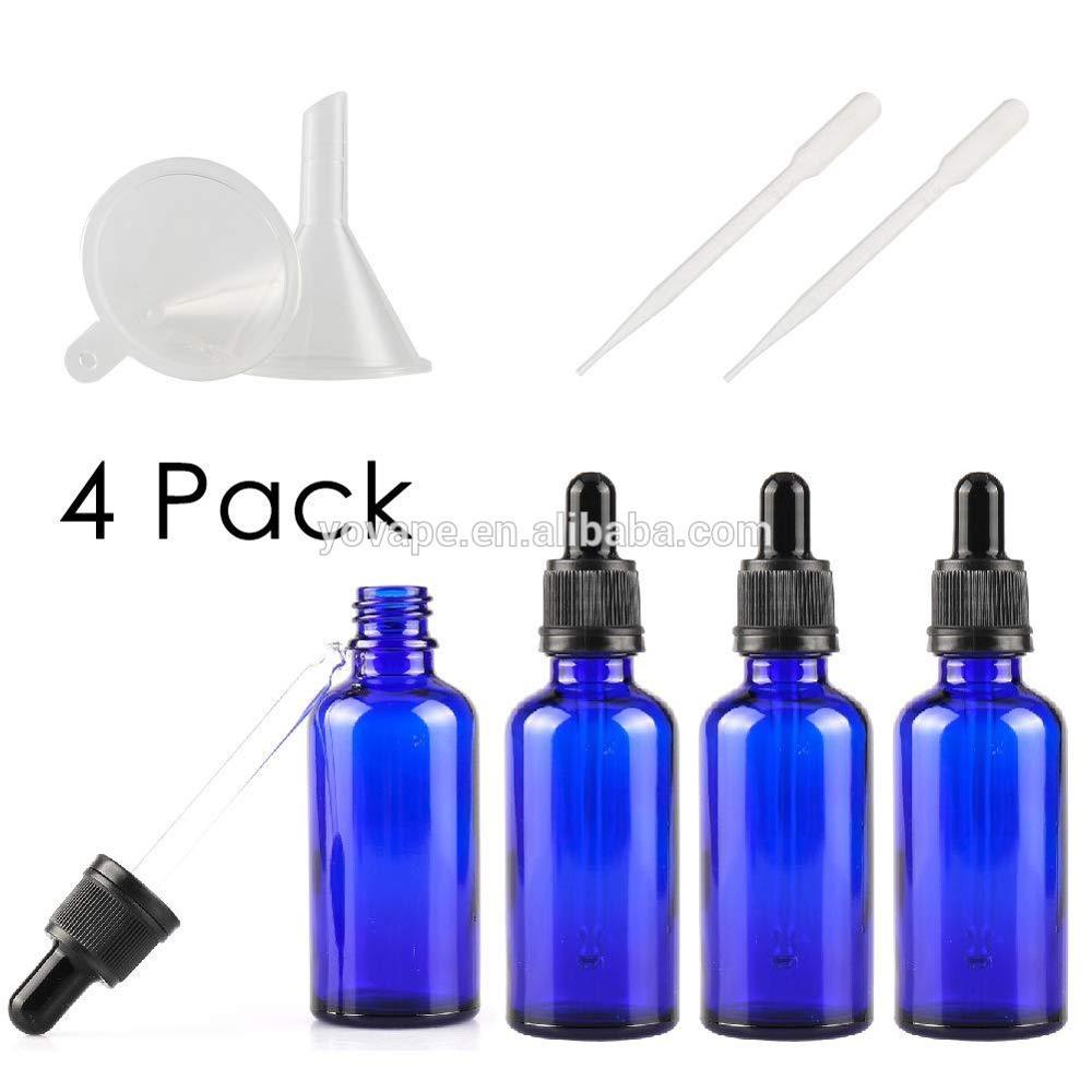 Amazon Graduated cobalt blue/clear/amber essential oil 15ml glass bottle dropper pipette with tamper proof evident theft ring