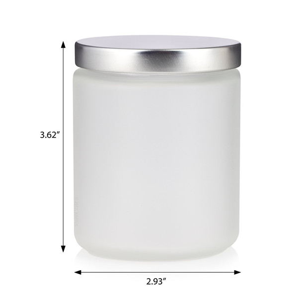 Amazon Hot Sale 8oz Frosted Glass Storage Jar with Plastic Lid for Food Canning in Bulk