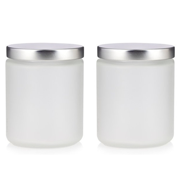 Amazon Hot Sale 8oz Frosted Glass Storage Jar with Plastic Lid for Food Canning in Bulk