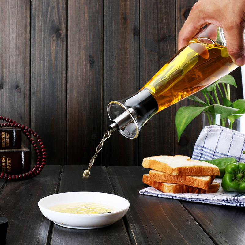 Amazon Hot Sell Olive Oil Bottles Borosilicate Cooking Oil And Vinegar Glass Dispenser Storage Bottles