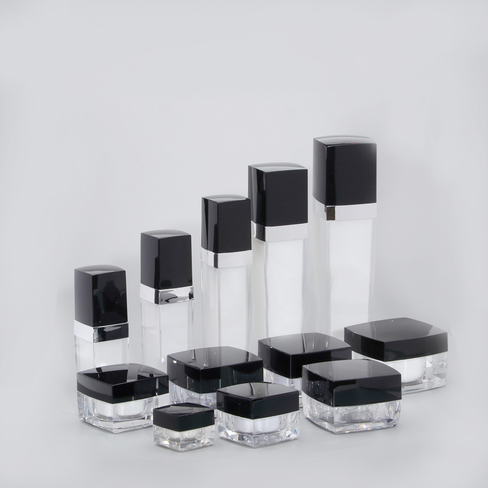 Amazon Square 5g Gold Acrylic Jar Luxury Cosmetic Jars with Lid