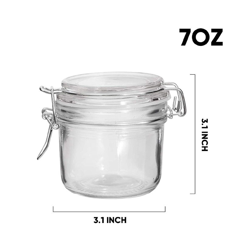 Amazon Square Glass Spice Jar Airtight Clear Storage glass Jars With Flip Top