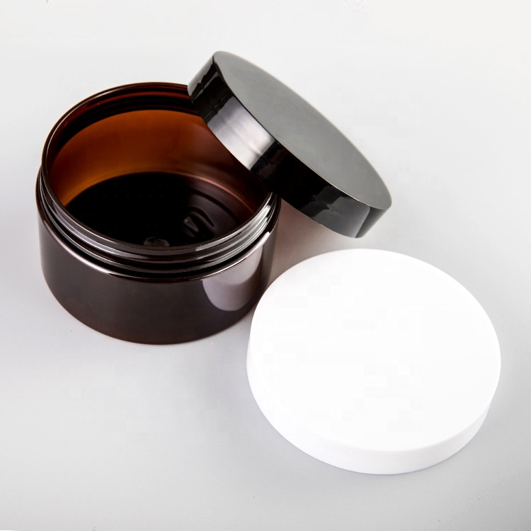 Amazon Top sale Transparent PET Plastic Jars Empty Amber Color Plastic PET Jar Cream Packaging Container Cosmetic Jar
