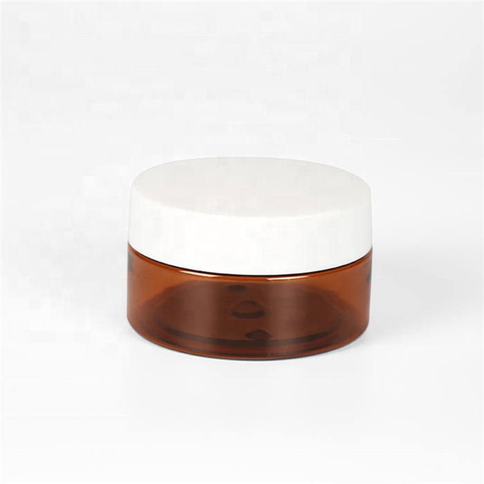 Amazon Top sale plastic amber Empty 250g cosmetics cream jar with lid for body butter