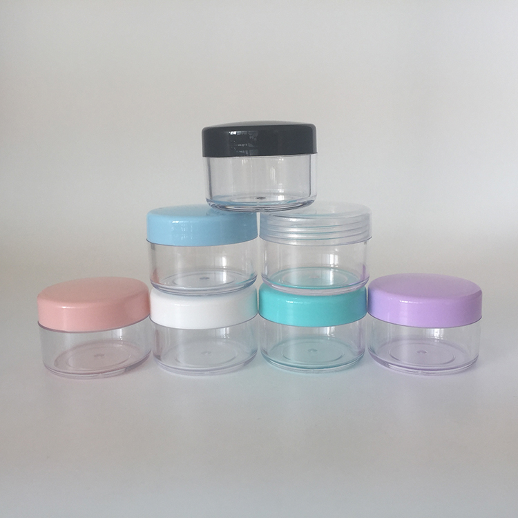 Amazon ebay hot selling plastic PS 15g / 15ml clear jar pot container for cosmetics glitters, 0.5oz cosmetic cream dispenser jar