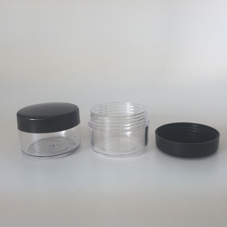 Amazon ebay hot selling plastic PS 15g / 15ml clear jar pot container for cosmetics glitters, 0.5oz cosmetic cream dispenser jar
