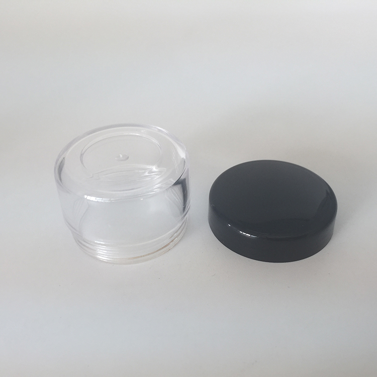 Amazon ebay hot selling plastic PS 15g / 15ml clear jar pot container for cosmetics glitters, 0.5oz cosmetic cream dispenser jar