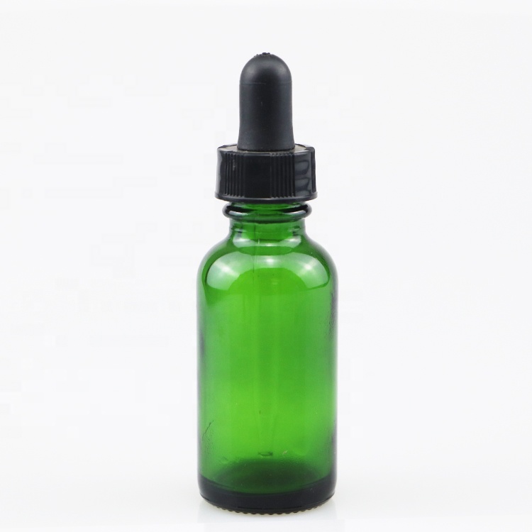 Amazon hot seller 30ml boston round cobalt blue glass bottles with black logo