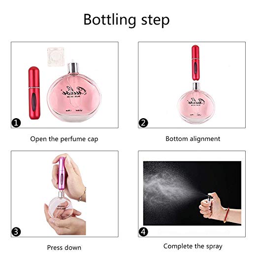 Amazon luxury 5ml Travel Mini Refillable Perfume atomizer spray bottle