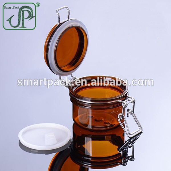 Amazon top seller 120ml Amber Plastic Kilner Jar for cosmetic
