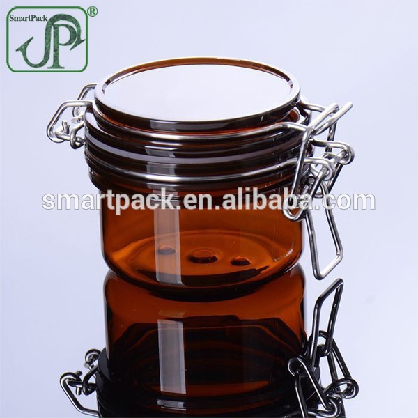 Amazon top seller 120ml Amber Plastic Kilner Jar for cosmetic