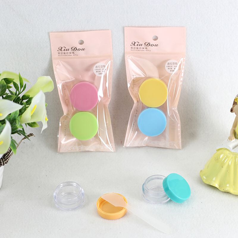 Amazon top selling portable travel 2pcs plastic jar empty cosmetic cream box