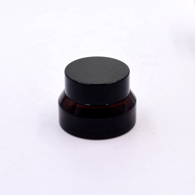 Amber 1/2 oz 15ml fancy glass cosmetic jar sealed glass storage jar lotion bottles for face cream container with twist off cap