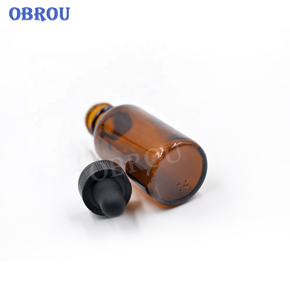 Amber 120ml 60ml 30ml varied boston round pharmaceutical glass bottle