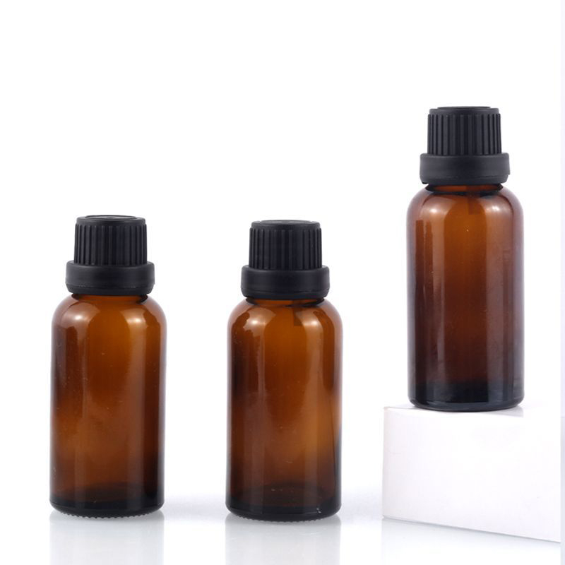 Amber 15ml 30ml 50ml 100ml round glass dropper bottle