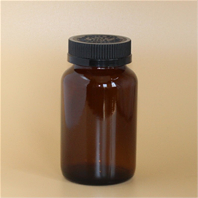 Amber 30ml/50ml/100ml/200ml/250ml glass pill vitamins bottle/medicine container jar packaging with child proof cap for vitamins