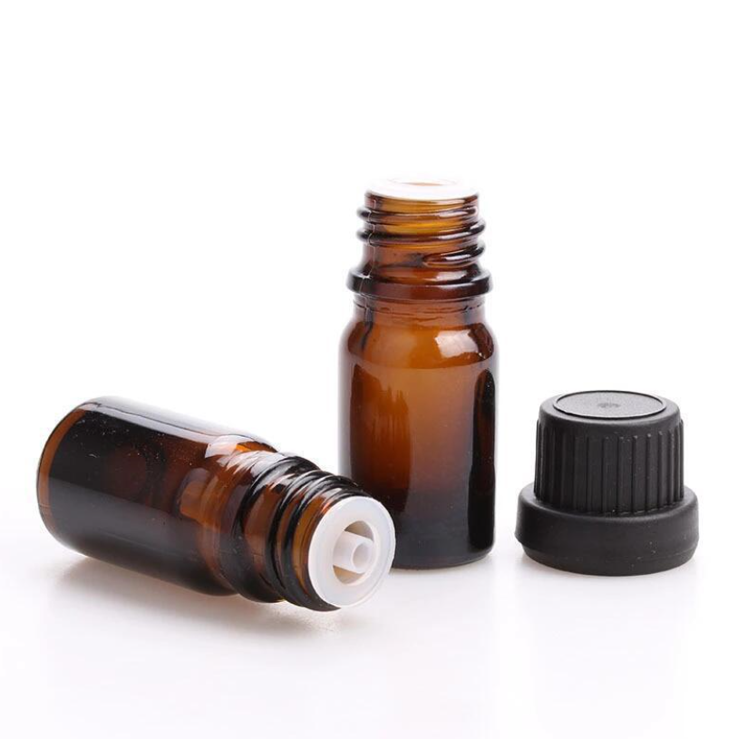 Amber 5ml 10ml 15ml 20ml 30ml 50ml 100ml glass essential oil bottle with childproof cap