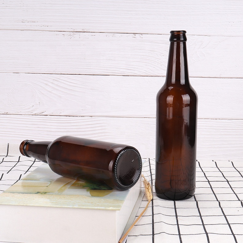 Amber Beer Packaging Glass Bottle with crown cap swing cap beer bottle